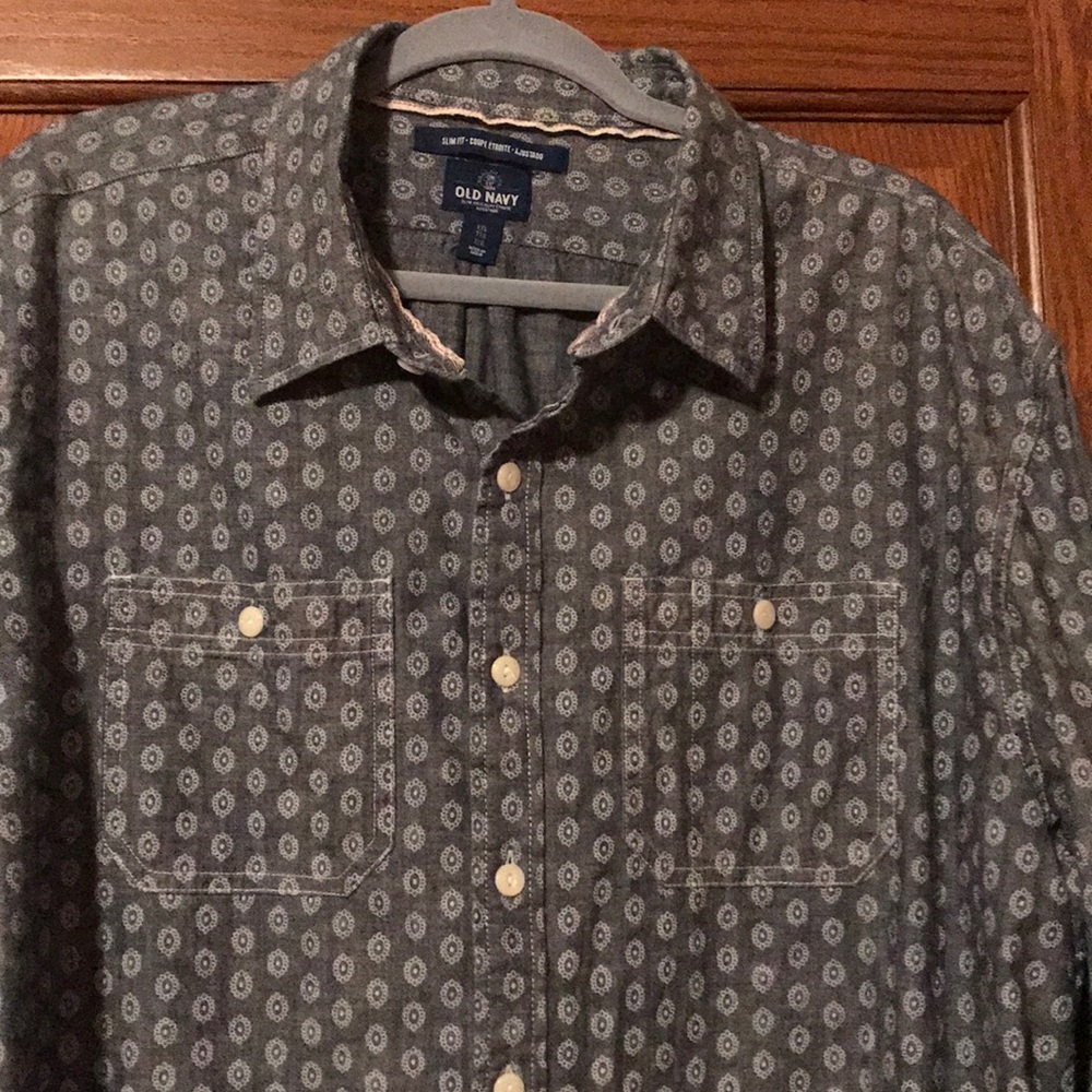 Denim pattern dress shirt